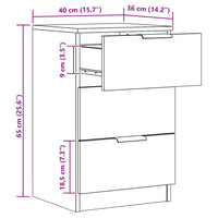 vidaXL Comodini 2pz Rovere Artigianale 40x36x65cm in Legno Multistrato