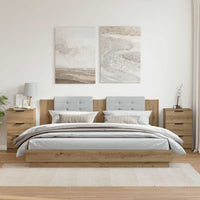 vidaXL Comodini 2pz Rovere Artigianale 40x36x65cm in Legno Multistrato