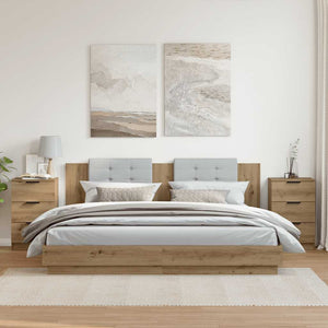 vidaXL Comodini 2pz Rovere Artigianale 40x36x65cm in Legno Multistrato