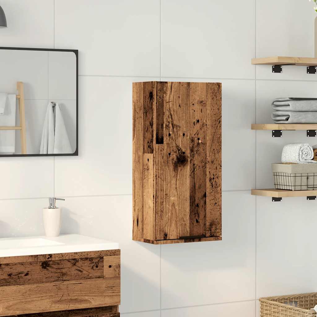 Mobile da Bagno a Parete Legno Antico 32x20x67 cm