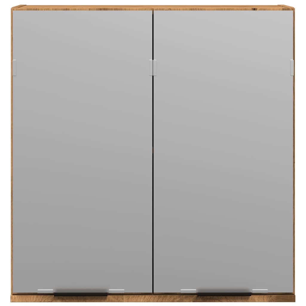 Mobile da Bagno Specchio Rovere Artigianale Legno Multistrato