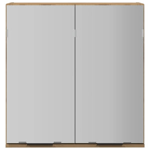 Mobile da Bagno Specchio-Armadietto a Specchio da Bagno Rovere Artigianale Legno Multistrato