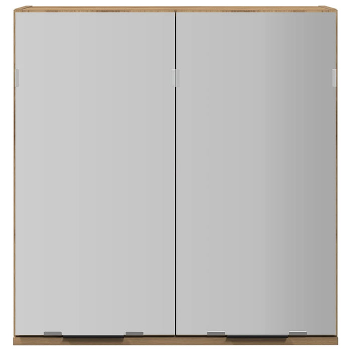 Mobile da Bagno Specchio-Armadietto a Specchio da Bagno Rovere Artigianale Legno Multistrato