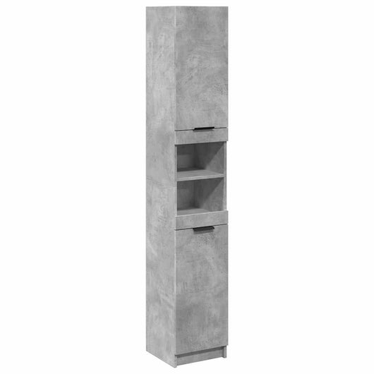 Mobile da Bagno Grigio Cemento 32x34x188,5 cm Legno Multistrato