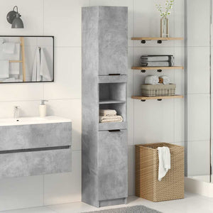 Mobile da Bagno Grigio Cemento 32x34x188,5 cm Legno Multistrato