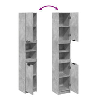 Mobile da Bagno Grigio Cemento 32x34x188,5 cm Legno Multistrato 856942