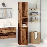 Armadietto Bagno Legno Antico 32x34x188,5 cm Legno Multistrato