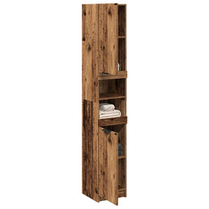 Armadietto Bagno Legno Antico 32x34x188,5 cm Legno Multistrato 856943