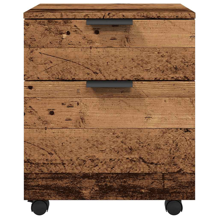 Schedario con Ruote Legno Antico 45x38x54 cm Legno Multistrato 856949