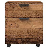 Schedario con Ruote Legno Antico 45x38x54 cm Legno Multistrato