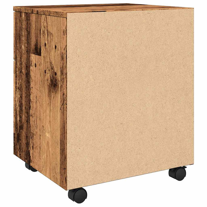 Schedario con Ruote Legno Antico 45x38x54 cm Legno Multistrato 856949