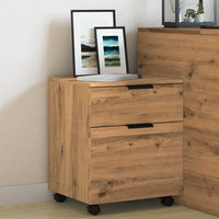 Schedario con Ruote Rovere 45x38x54 cm Legno Multistrato 856950