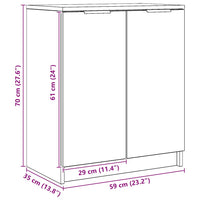 vidaXL Scarpiera Rovere Artigianale 59x35x70 cm in Truciolato