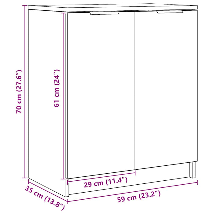 vidaXL Scarpiera Rovere Artigianale 59x35x70 cm in Truciolato