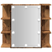 vidaXL Mobile a Specchio con LED Legno Antico 70x16,5x60 cm