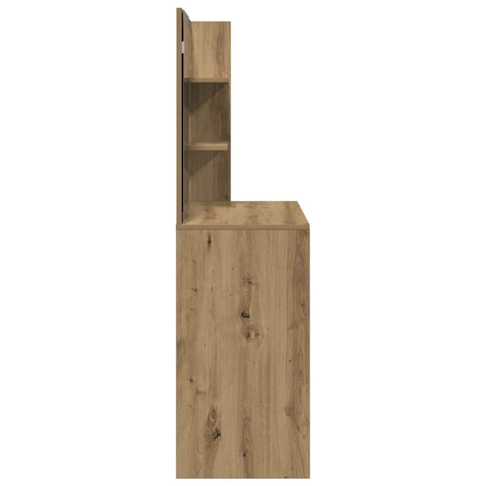 Toeletta con Specchio-Tavolo da Vanit¨¤ Rovere Artigianale 74,5x40x141 cm