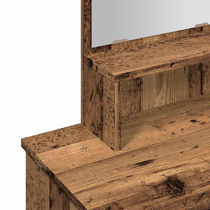 Toeletta con Specchio Legno Antico 86,5x35x136 cm 857009