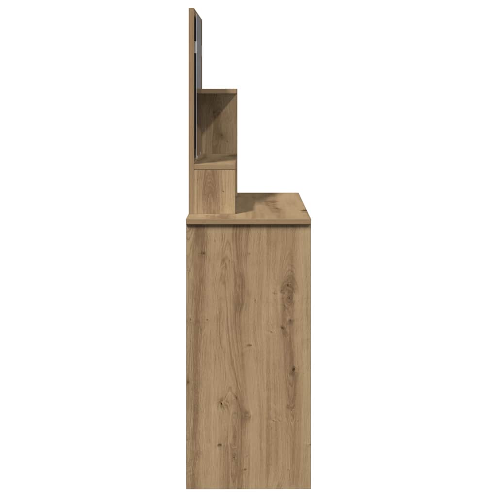 vidaXL Toeletta con Specchio Rovere Artigianale 86,5x35x136 cm