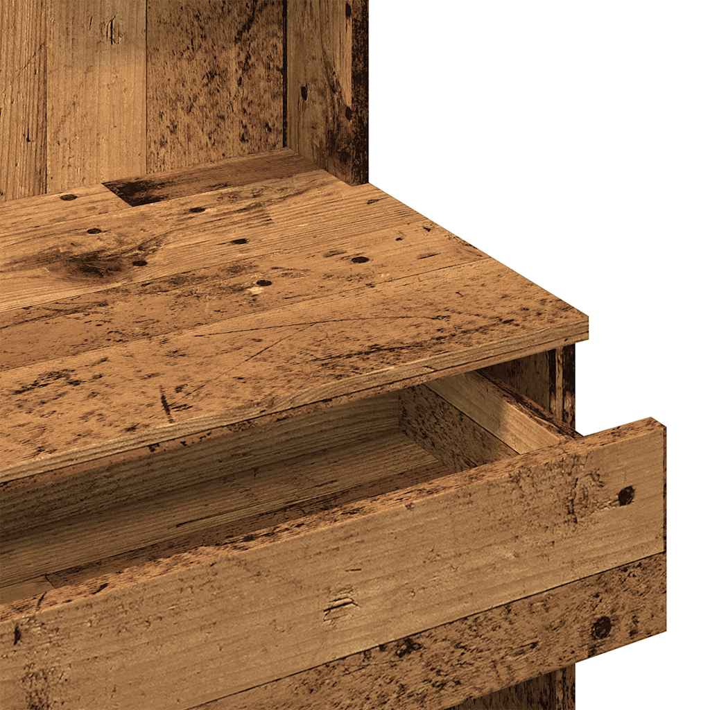 Toeletta con Specchio Legno Antico 96x39x142 cm 857011