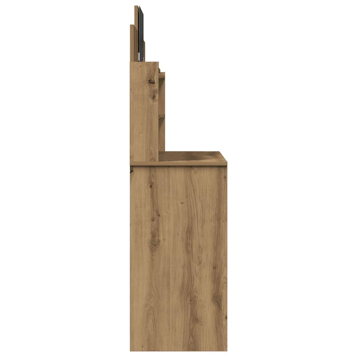 Toeletta con Specchio-Tavolo da Vanit¨¤ Rovere Artigianale 96x39x142 cm