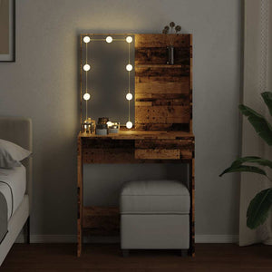 Toeletta con LED Legno Antico 74,5x40x141 cm