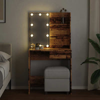 Toeletta con LED Legno Antico 74,5x40x141 cm 857021