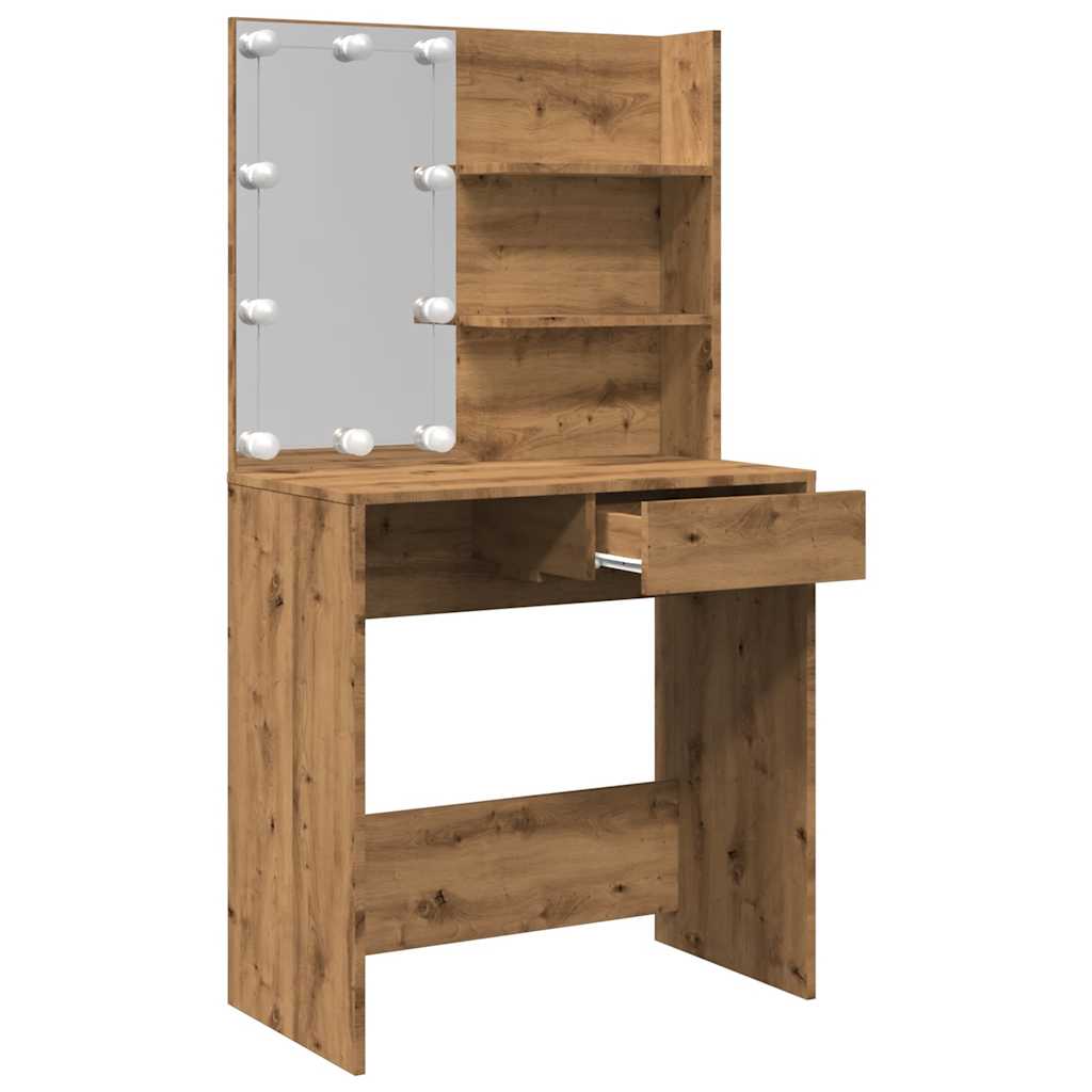 Toeletta con LED Rovere Artigianale 74,5x40x141 cm 857022