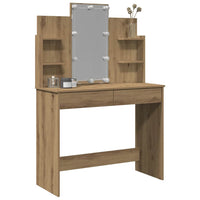 Toeletta con Luci LED Rovere Artigianale 96x40x142 cm 857026