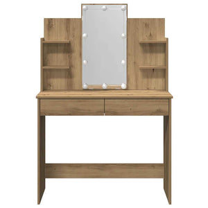 Toeletta con Luci LED Rovere Artigianale 96x40x142 cm 857026