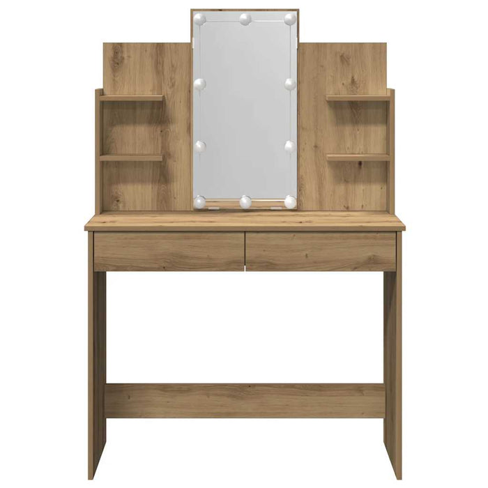 Toeletta con Luci LED Rovere Artigianale 96x40x142 cm 857026