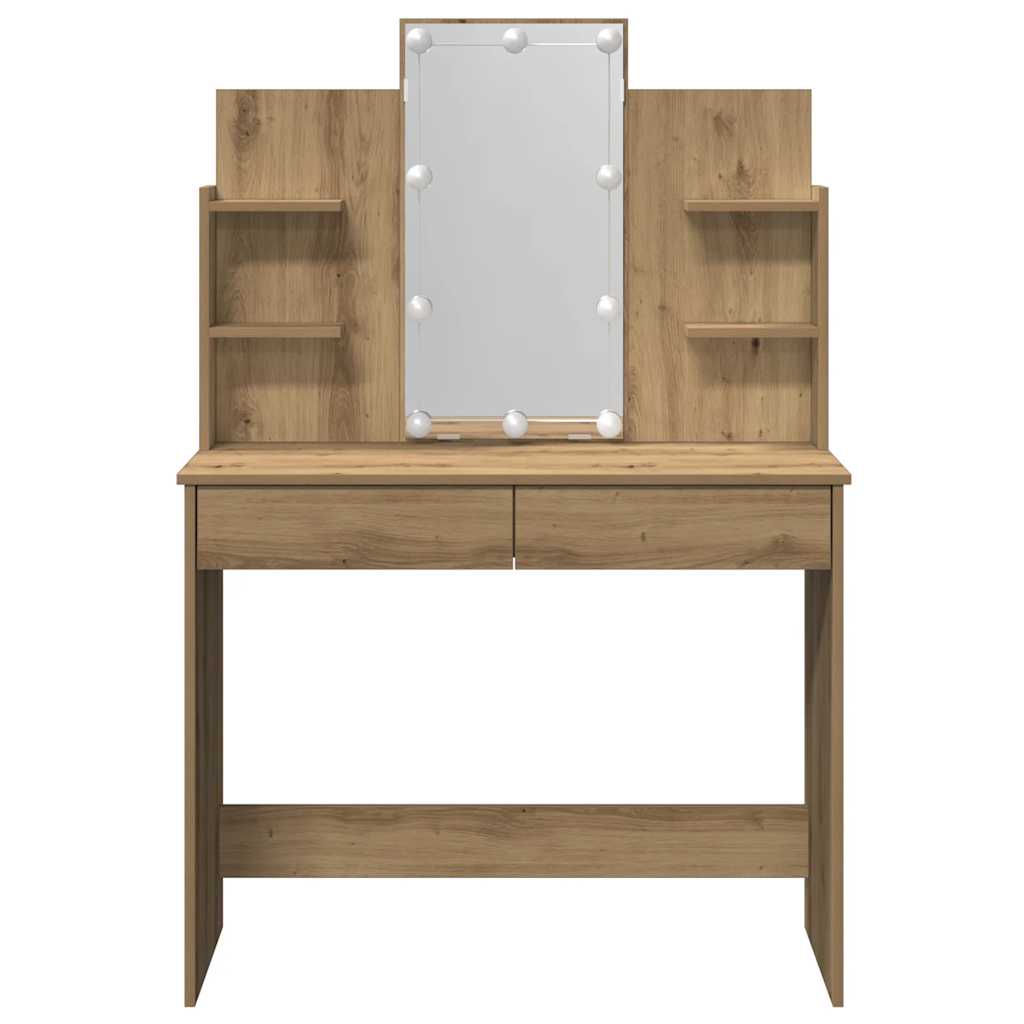 vidaXL Toeletta con Luci LED Rovere Artigianale 96x40x142 cm