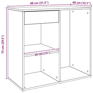 vidaXL Armadietto per Cosmetici Rovere Artigianale 80x40x75 cm