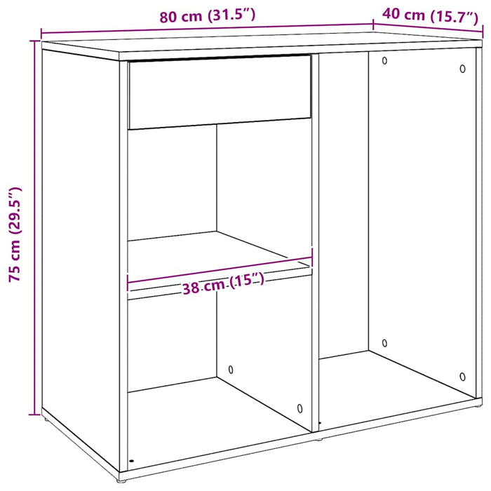 Armadietto per Cosmetici Rovere Artigianale 80x40x75 cm 857030
