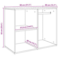vidaXL Armadietto per Cosmetici Rovere Artigianale 80x40x65 cm