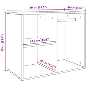 vidaXL Armadietto per Cosmetici Rovere Artigianale 80x40x65 cm