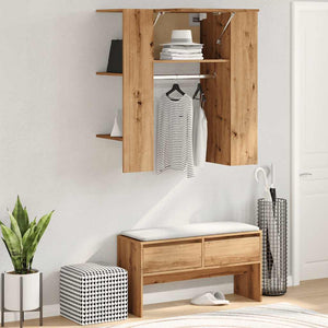 Scaffale Ingresso Rovere 97,5x37x99 cm Legno Multistrato 857038