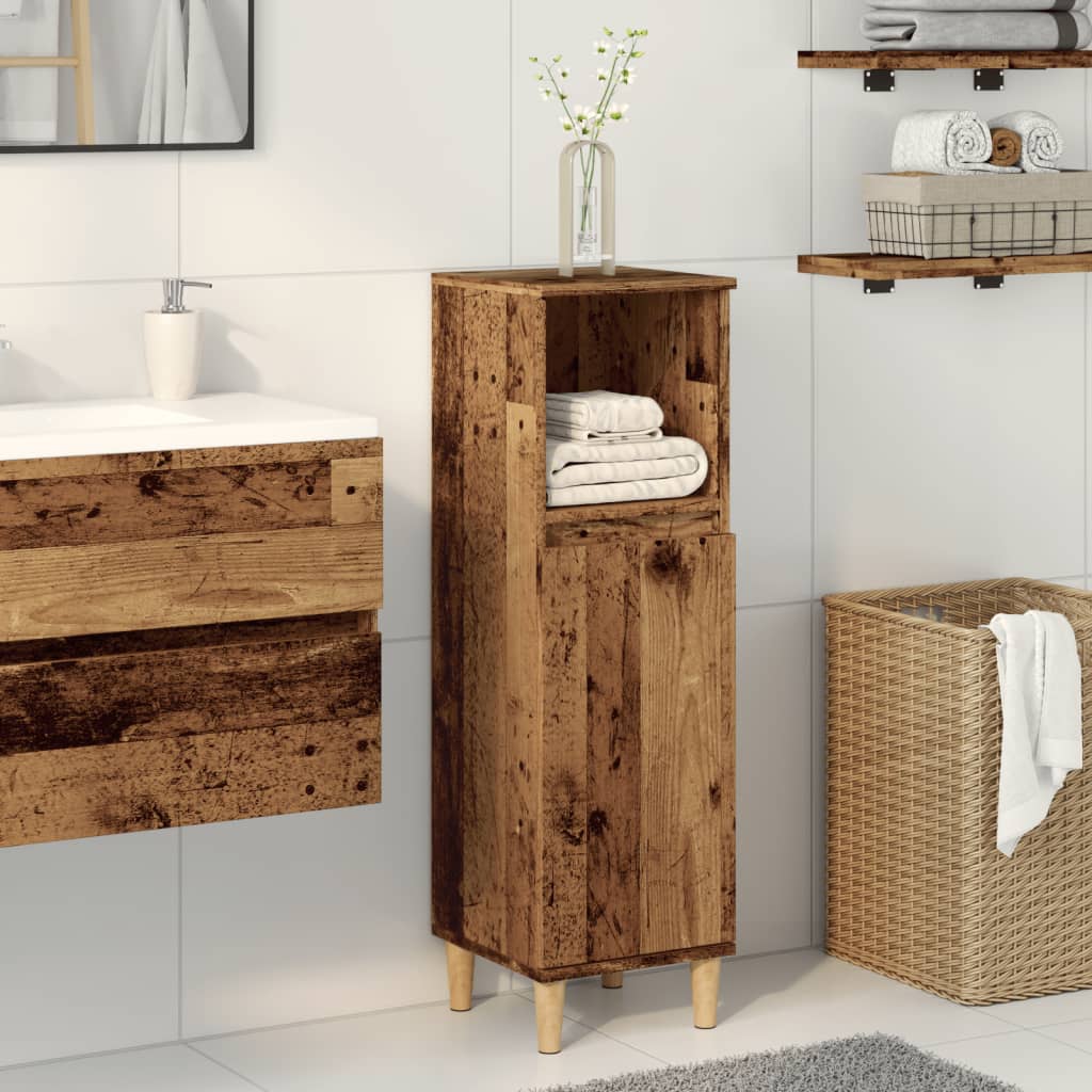 Armadietto da Bagno Legno Antico 30x30x100 cm in Truciolato 857108