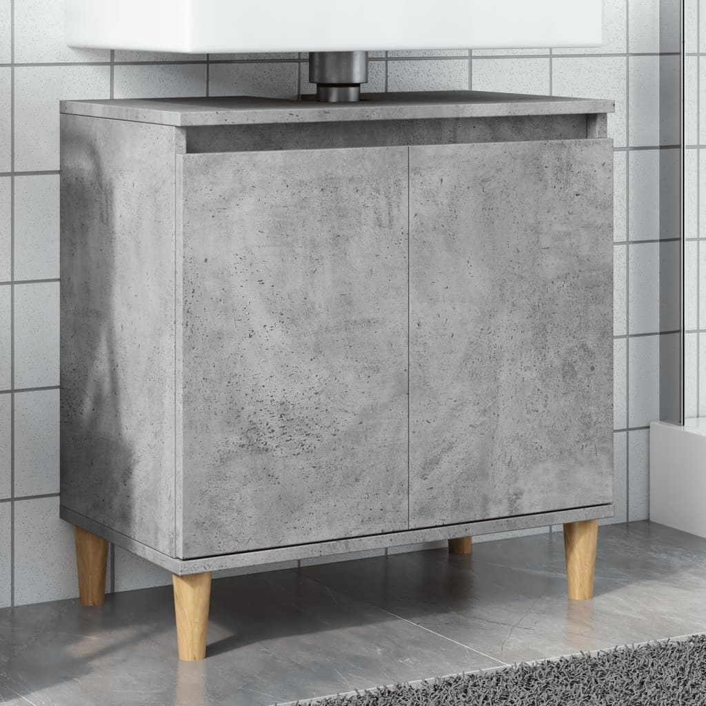 Mobile Lavabo Grigio Cemento 58x33x60 cm in Legno Multistrato