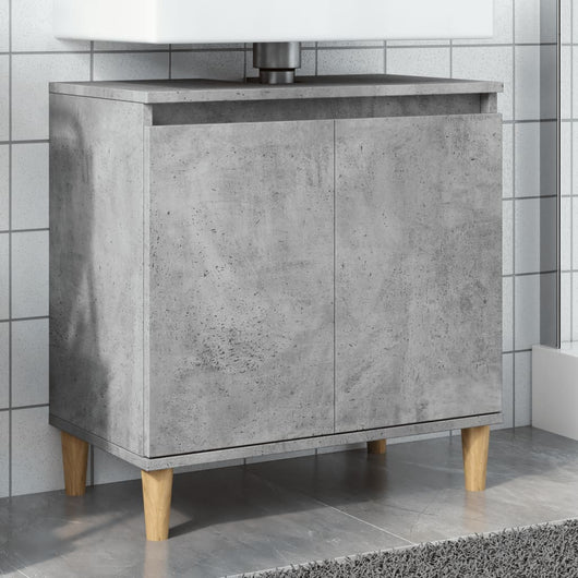 Mobile Lavabo-Armadietto da bagno Grigio Cemento 58x33x60 cm in Legno Multistrato 576367