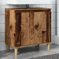 Mobile Lavabo-Armadietto da bagno Legno Antico 58x33x60 cm in Legno Multistrato 229644