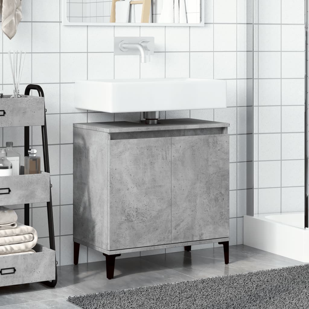 Mobile Lavabo Grigio Cemento 58x33x60 cm in Legno Multistrato 857116