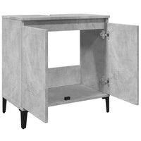 Mobile Lavabo-Armadietto da bagno Grigio Cemento 58x33x60 cm in Legno Multistrato 396457