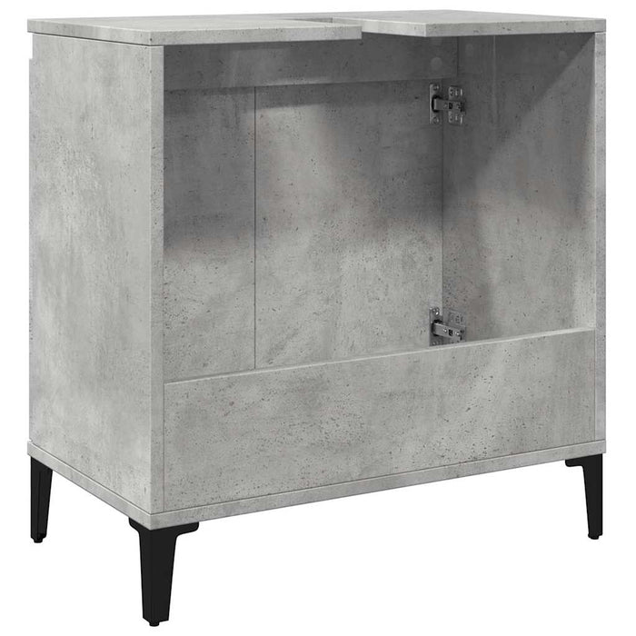 Mobile Lavabo-Armadietto da bagno Grigio Cemento 58x33x60 cm in Legno Multistrato 396457
