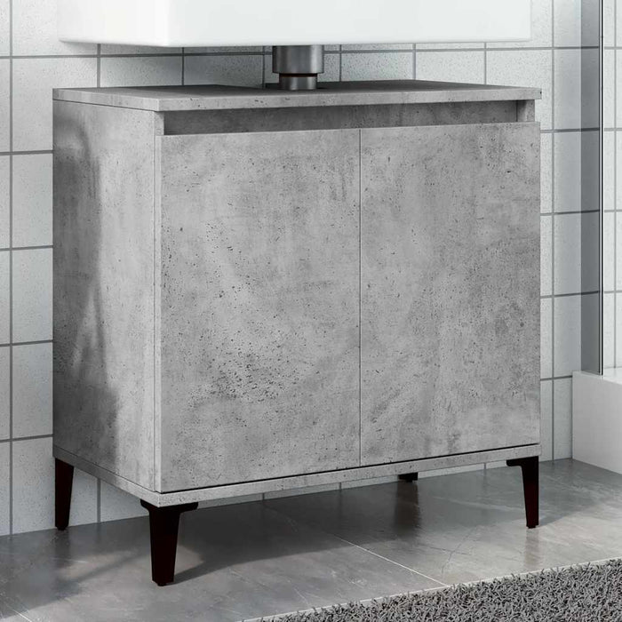 vidaXL Mobile Lavabo Grigio Cemento 58x33x60 cm in Legno Multistrato