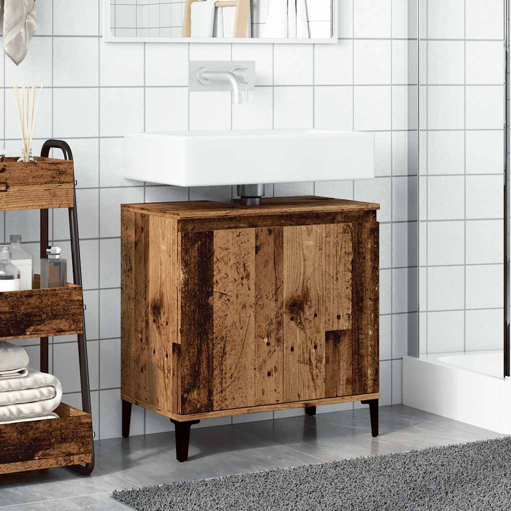 vidaXL Mobile Lavabo Legno Antico 58x33x60 cm in Legno Multistrato