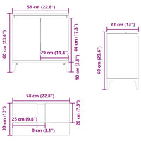 vidaXL Mobile Lavabo Legno Antico 58x33x60 cm in Legno Multistrato