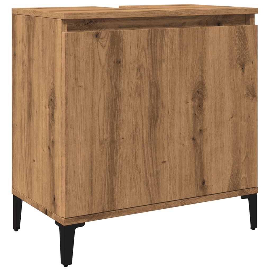 Mobile Lavabo Rovere Artigianale 58x33x60 cm Legno Multistrato