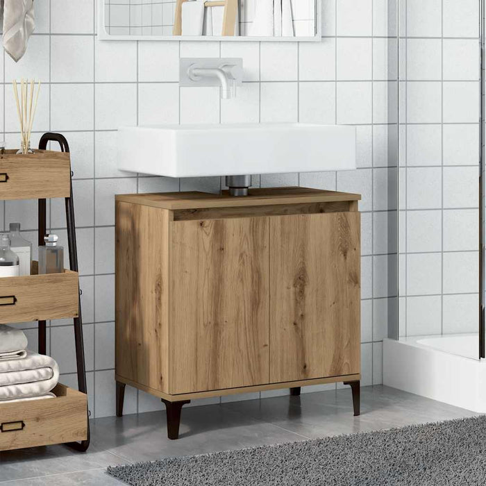 Mobile Lavabo Rovere Artigianale 58x33x60 cm Legno Multistrato 857118