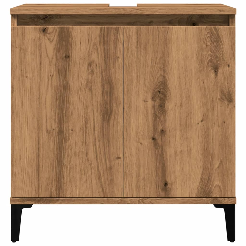 Mobile Lavabo Rovere Artigianale 58x33x60 cm Legno Multistrato