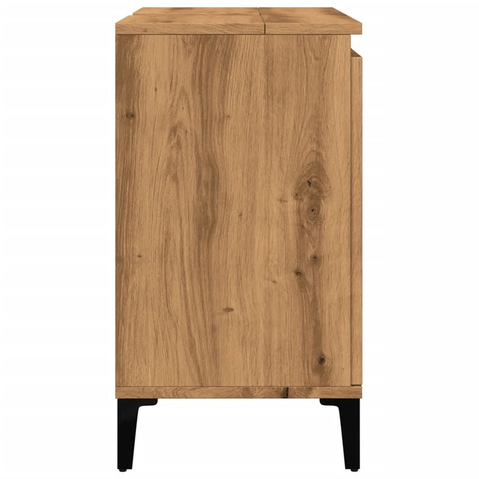 Mobile Lavabo Rovere Artigianale 58x33x60 cm Legno Multistrato